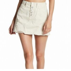 Free People Cream Mini Skirt